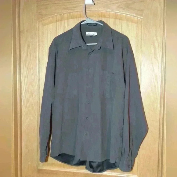 Firethorn Silver men's shirt gray suede long sleeve button up size L - Picture 1 of 5